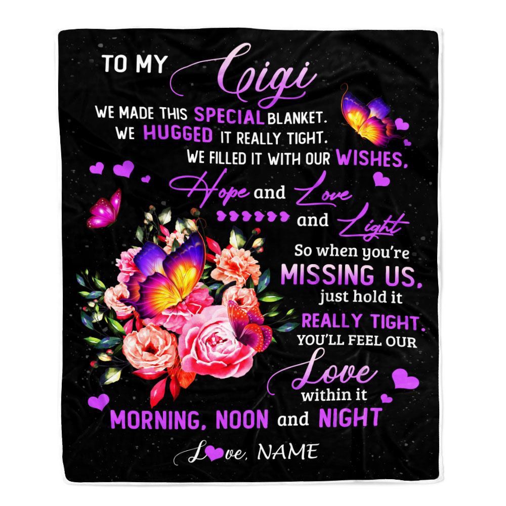 Gigi Blanket From Grandkids Granddaughter We Made This Special Blanket Flower, Personalized Blanket For Mom, Mother’s Day Gifts Blanket