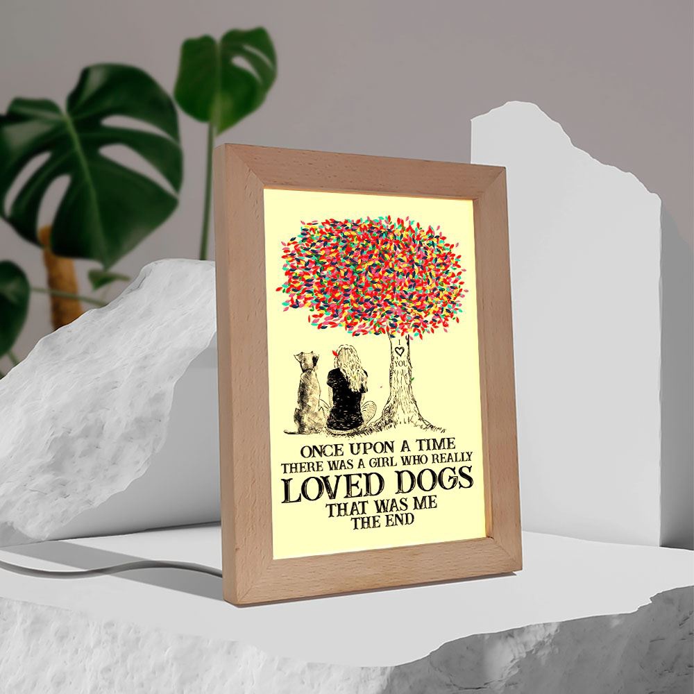Girl Loved Dogs Frame Lamp, Picture Frame Light, Frame Lamp, Mother’s Day Gifts