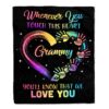 Grammy Blanket From Grandkids Granddaughter Grandson We Love You Floral, Personalized Blanket For Mom, Mother’s Day Gifts Blanket