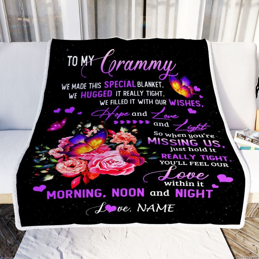 Grammy Blanket From Grandkids Granddaughter We Made This Special Blanket Flower, Personalized Blanket For Mom, Mother’s Day Gifts Blanket