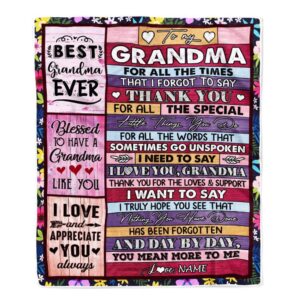 Grandma Blanket From Granddaughter Grandson Thank You&hellip;
