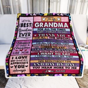 Grandma Blanket From Granddaughter Grandson Thank You&hellip;