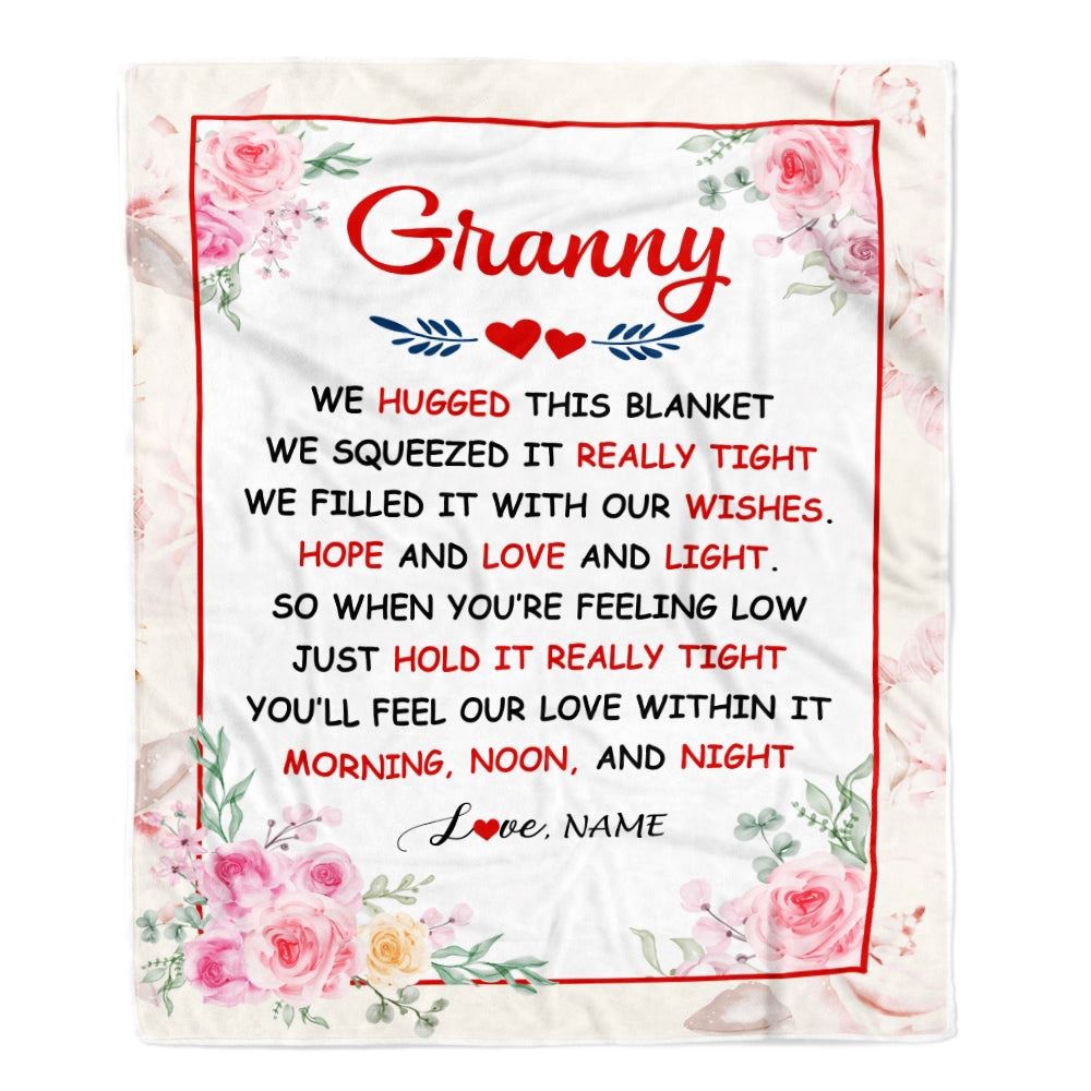 Granny Blanket From Grandkids Granddaughter Grandson We Hugged This Blanket Floral, Personalized Blanket For Mom, Mother’s Day Gifts Blanket Granny Blanket From Grandkids Granddaughter Grandson We Hugged This Blanket Floral, Personalized Blanket For Mom, Mother’s Day Gifts Blanket