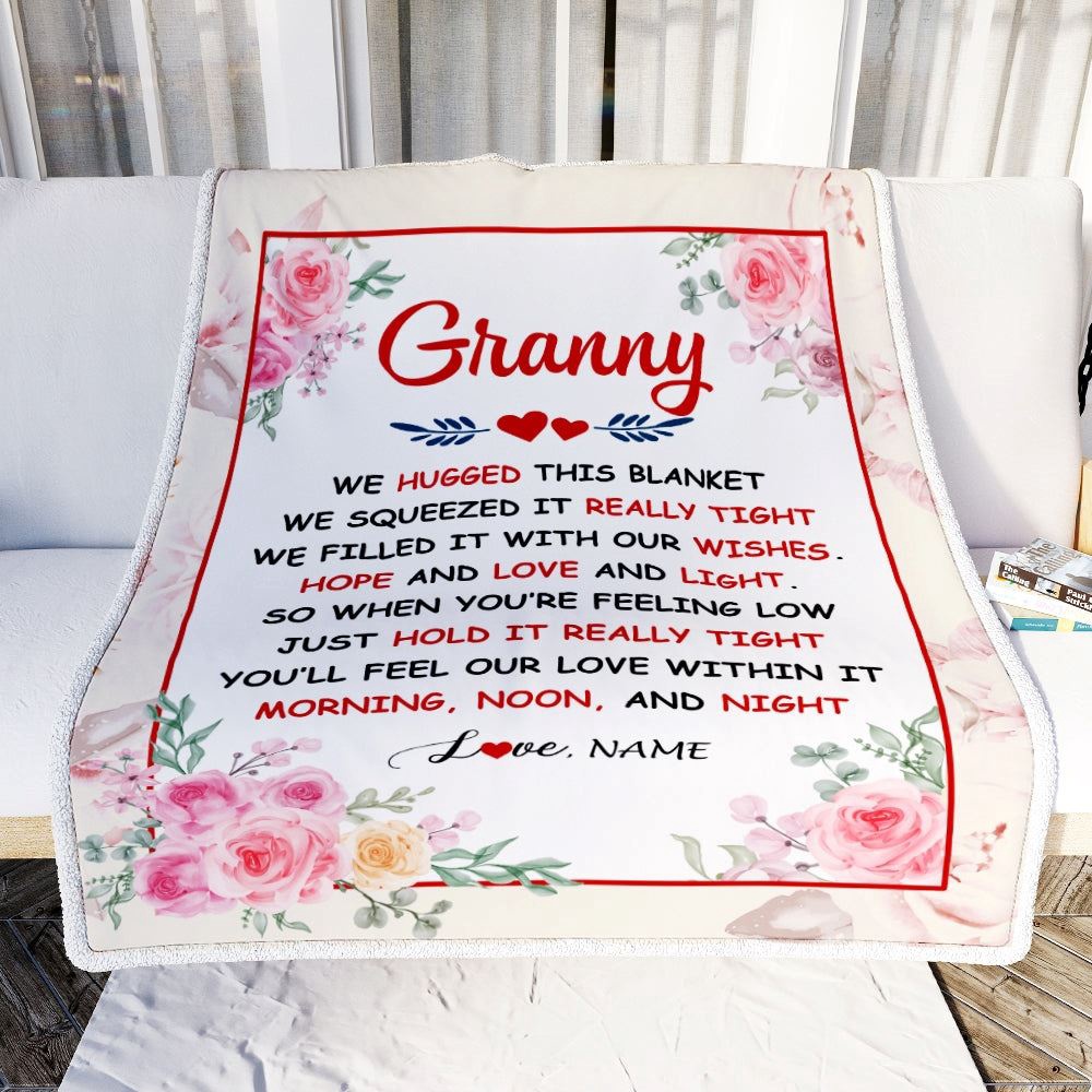 Granny Blanket From Grandkids Granddaughter Grandson We Hugged This Blanket Floral, Personalized Blanket For Mom, Mother’s Day Gifts Blanket Granny Blanket From Grandkids Granddaughter Grandson We Hugged This Blanket Floral, Personalized Blanket For Mom, Mother’s Day Gifts Blanket