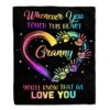 Granny Blanket From Grandkids Granddaughter Grandson We Love You Floral, Personalized Blanket For Mom, Mother’s Day Gifts Blanket