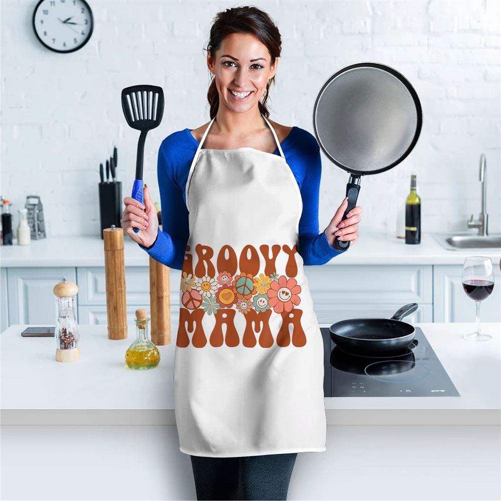 Groovy Mama Retro Matching Family Baby Shower Mothers Day Apron, Mothers Day Apron, Mother’s Day Gifts
