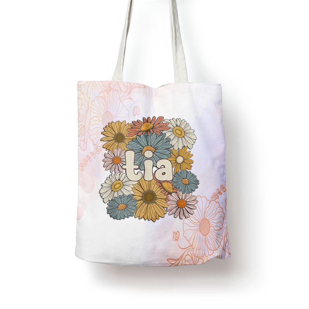 Groovy Tia Grandmother Flowers Tia Grandma Tote Bag, Mom Tote Bag, Tote Bags For Moms, Mother’s Day Gifts
