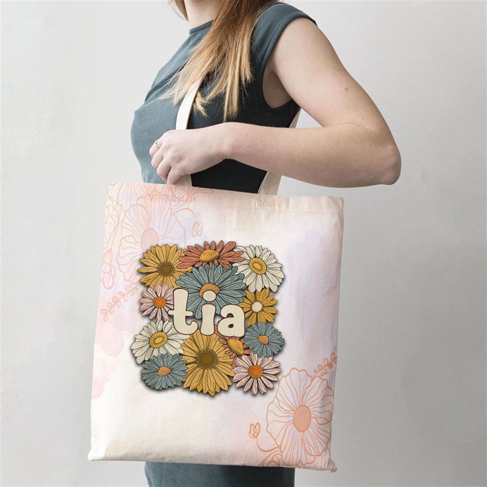 Groovy Tia Grandmother Flowers Tia Grandma Tote Bag, Mom Tote Bag, Tote Bags For Moms, Mother’s Day Gifts