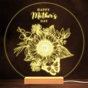 Happy Mother’s Day Butterfly Sunflowers Gift Lamp&hellip;