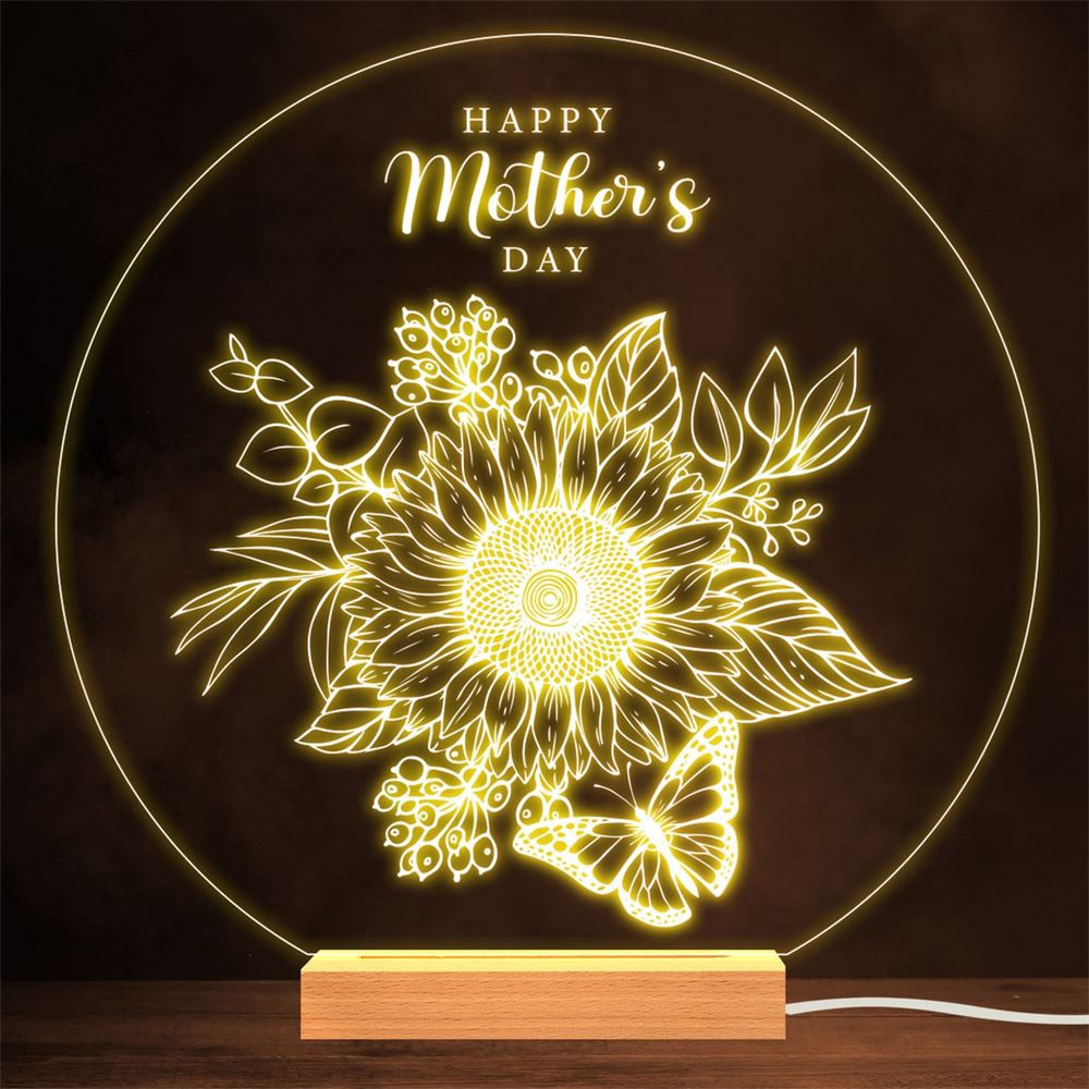 Happy Mother’s Day Butterfly Sunflowers Gift Lamp Night Light, Mother’s Day Lamp, Mother’s Day Led Lights Happy Mother’s Day Butterfly Sunflowers Gift Lamp Night Light, Mother’s Day Lamp, Mother’s Day Led Lights