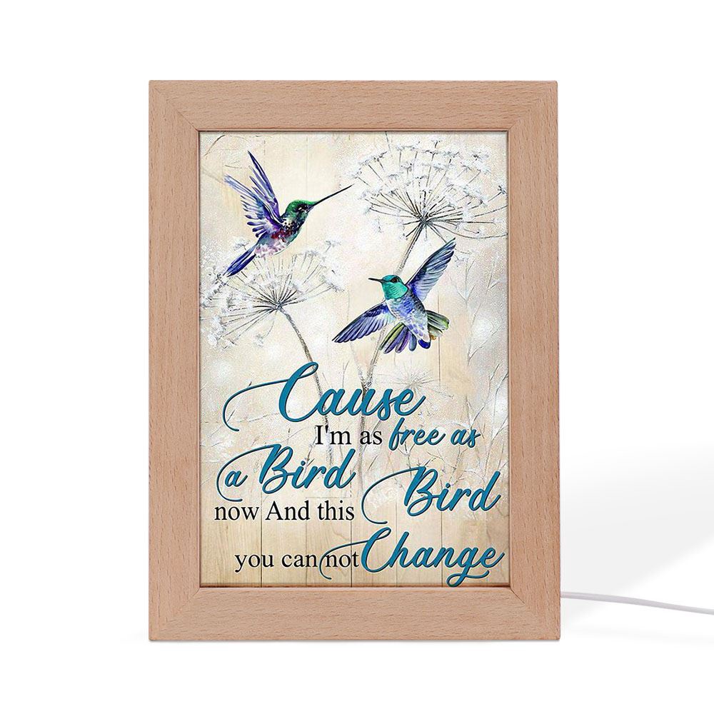 Hippie Cause I’M As A Free As A Bird Frame Lamp, Picture Frame Light, Frame Lamp, Mother’s Day Gifts
