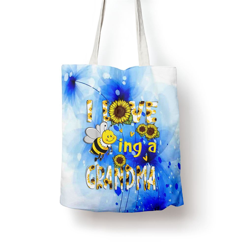 I Love Being A Grandma Sunflower Bee Mothers Day Tote Bag, Mom Tote Bag, Tote Bags For Moms, Gift Tote Bags