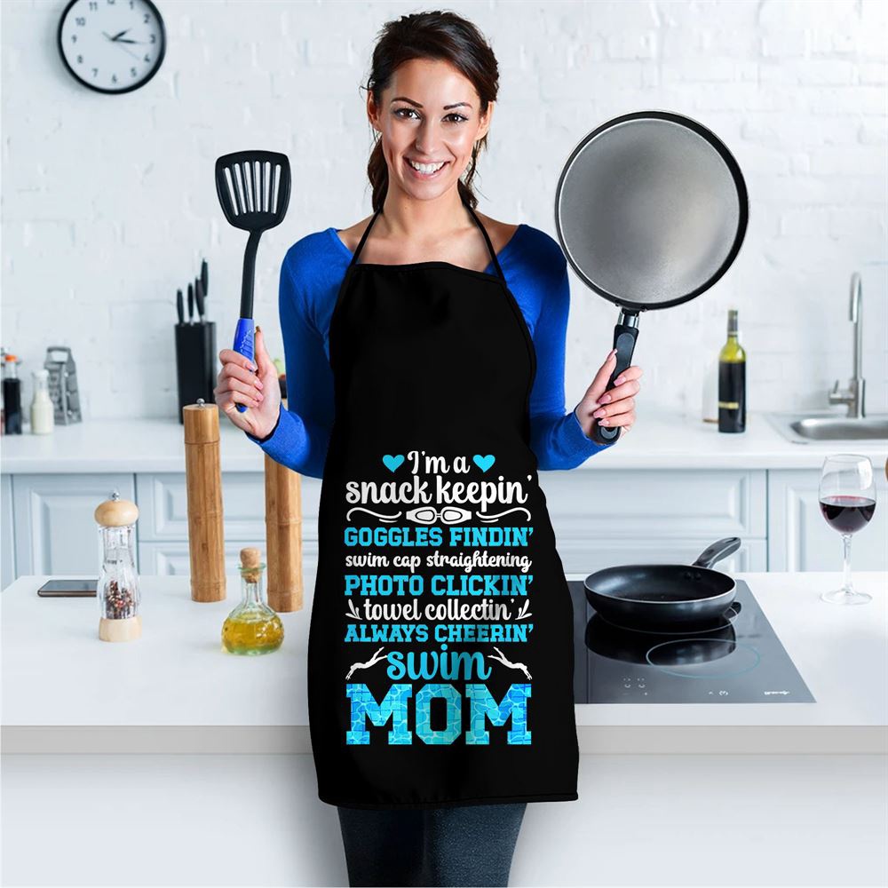 Im A Swim Mom Of A Swimmer Mom Swimming Mother Swim Mama Apron, Aprons For Mother’s Day, Mother’s Day Gifts