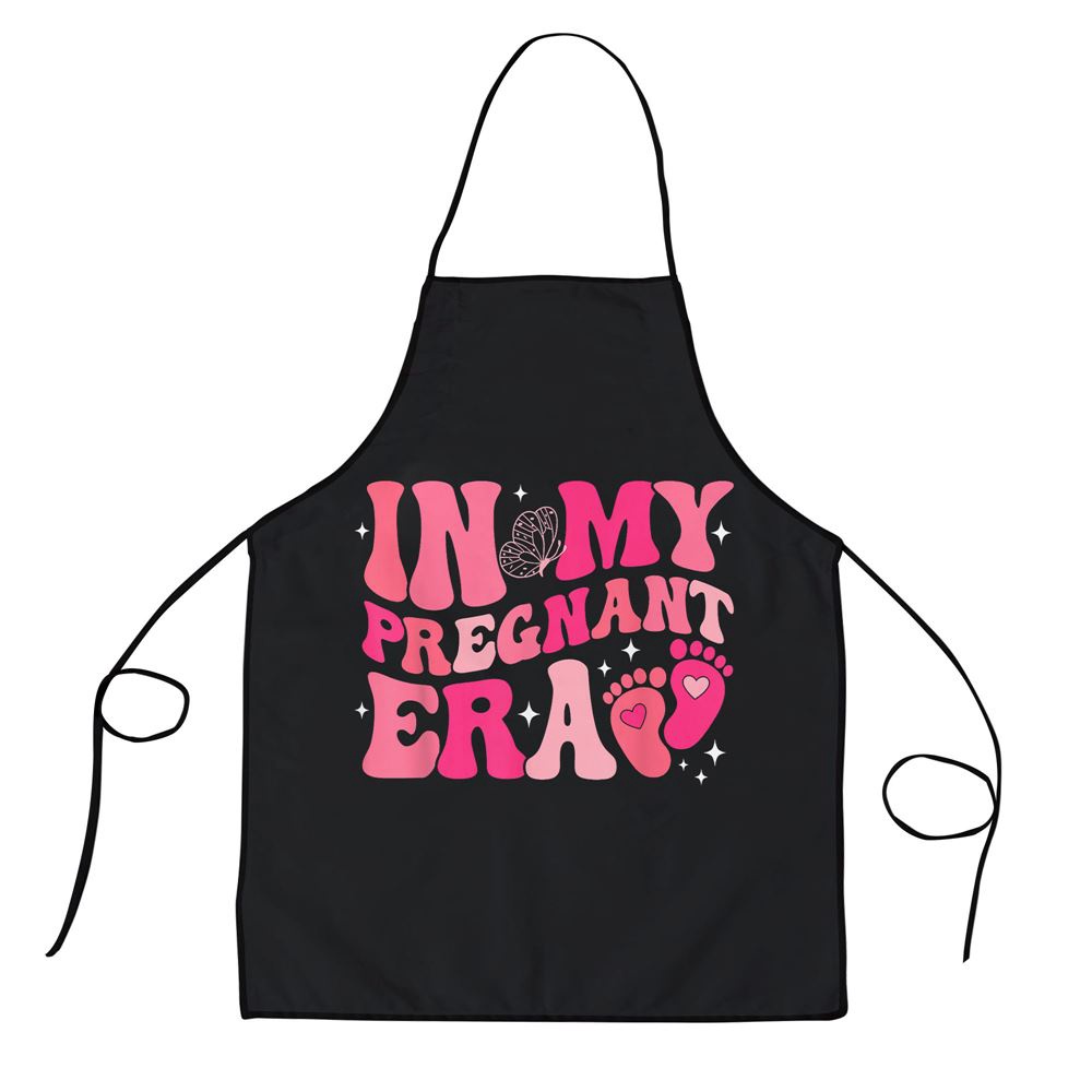 In My Pregnant Era Pregnancy New Mom Groovy Mothers Day Apron, Aprons For Mother’s Day, Mother’s Day Gifts