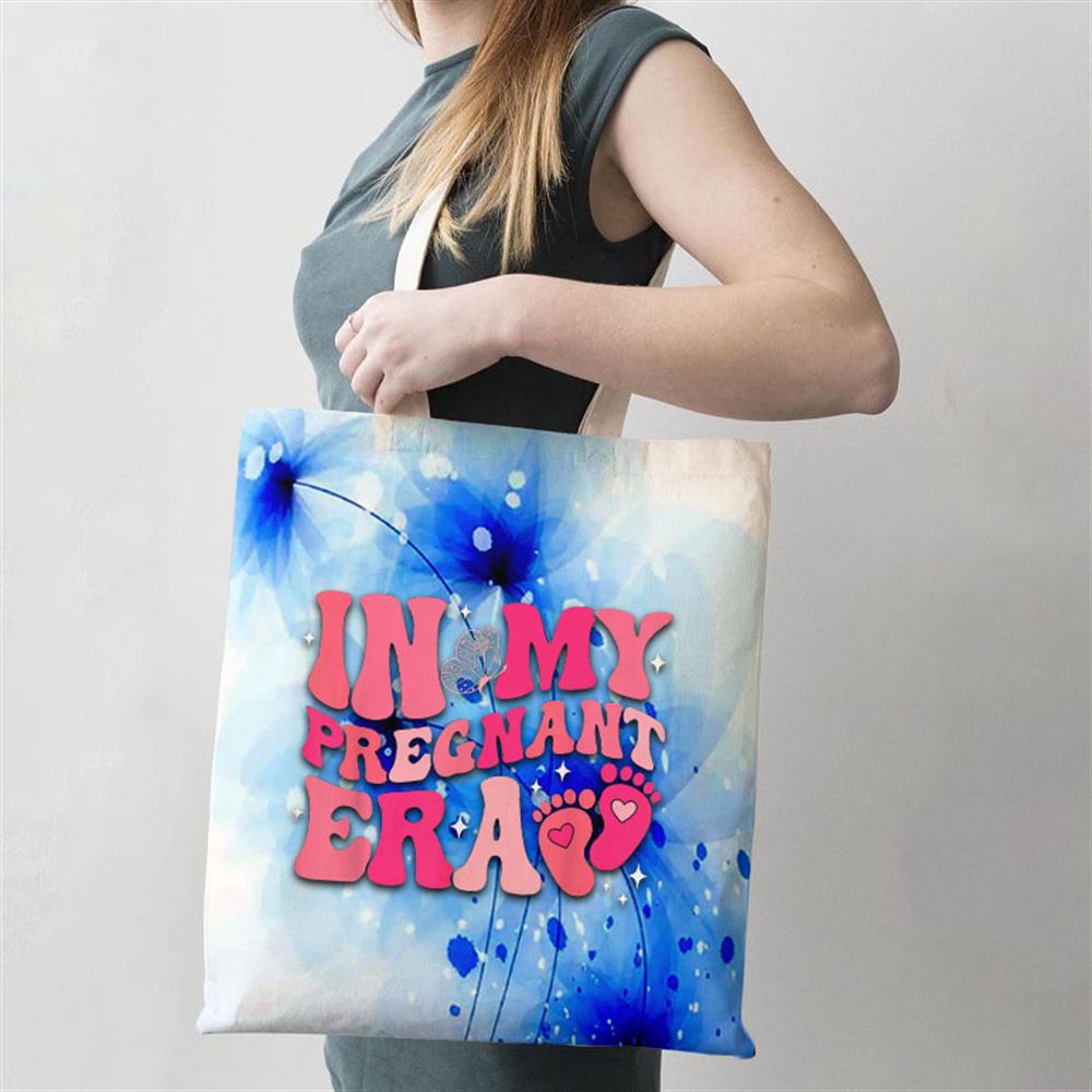 In My Pregnant Era Pregnancy New Mom Groovy Mothers Day Tote Bag, Mom Tote Bag, Tote Bags For Moms, Gift Tote Bags