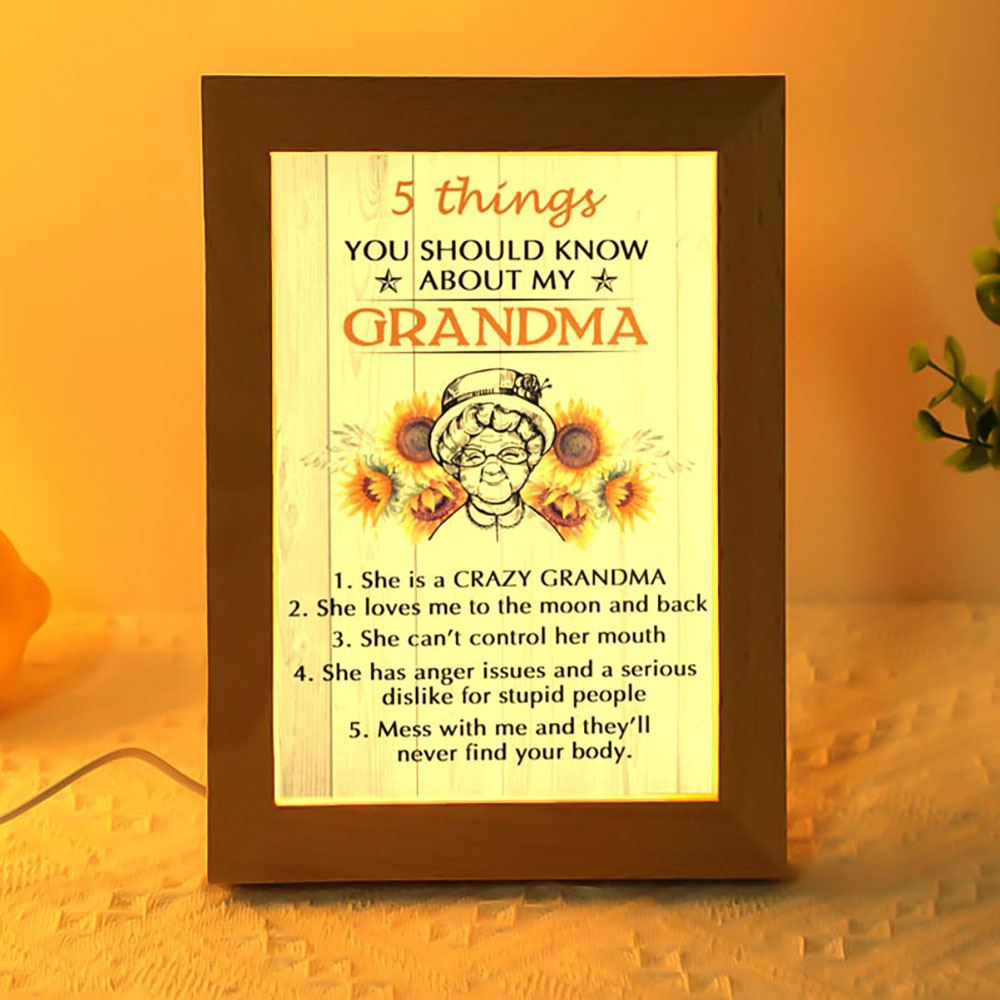 Inspirational Paper Frame Lamp To My Grandma, Picture Frame Light, Frame Lamp, Mother’s Day Gifts