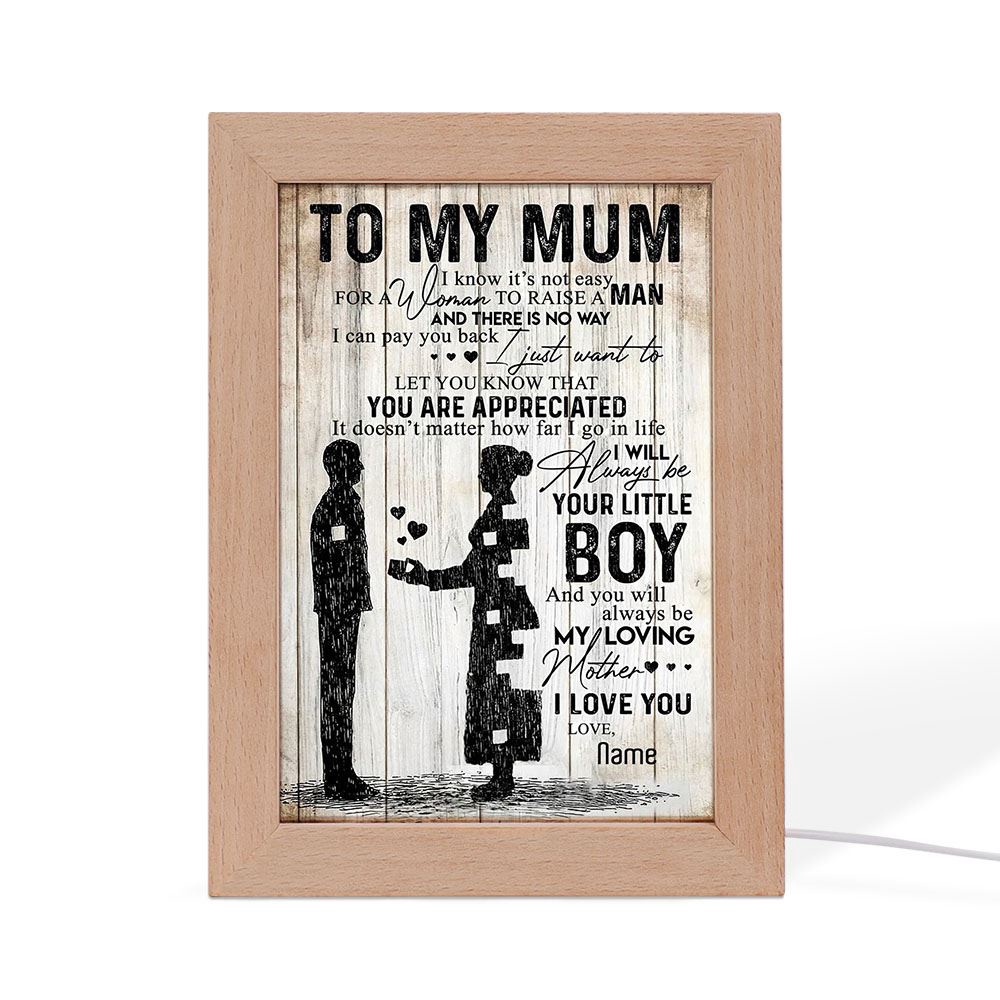 It’S Not Easy From Son To Mum Frame Lamp, Picture Frame Light, Frame Lamp, Mother’s Day Gifts