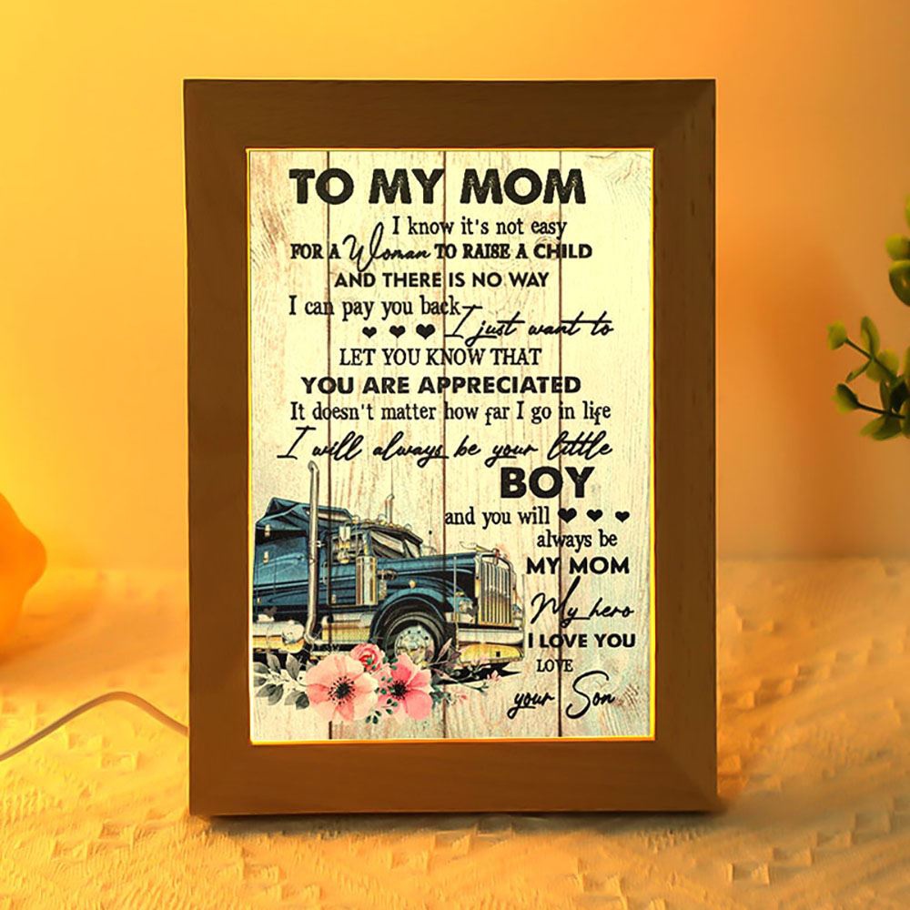 It’s Not Easy For A Woman To Raise A Child Mother’s Day Frame Lamp, Picture Frame Light, Frame Lamp, Mother’s Day Gifts