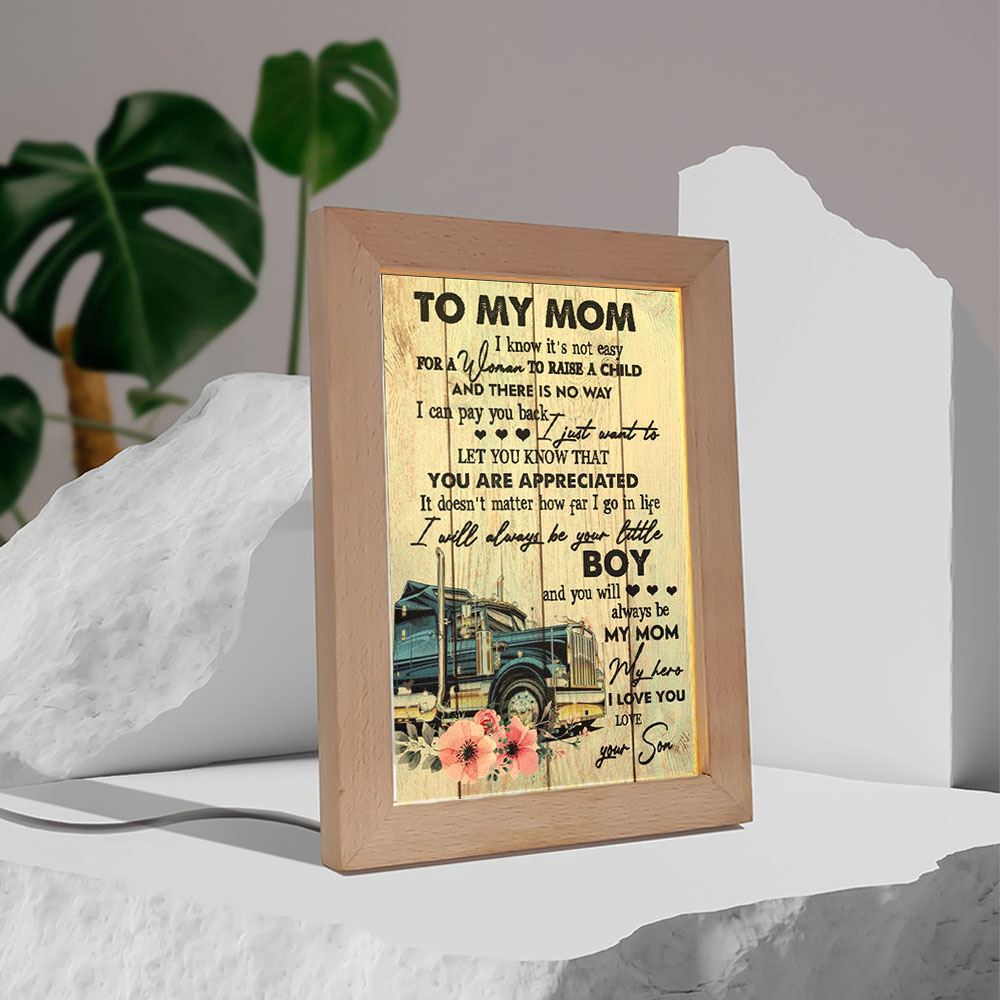 It’s Not Easy For A Woman To Raise A Child Mother’s Day Frame Lamp, Picture Frame Light, Frame Lamp, Mother’s Day Gifts