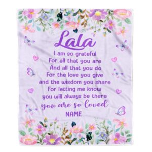 Lala Blanket From Granddaughter Grandson Floral Butterfly&hellip;