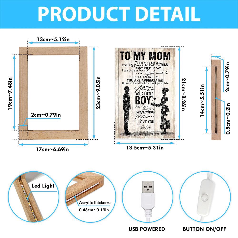 Lion Mom Frame Lamp, Picture Frame Light, Frame Lamp, Mother’s Day Gifts