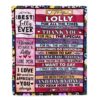 Lolly Blanket From Grandkids Granddaughter Grandson We Hugged This Blanket Floral, Personalized Blanket For Mom, Mother’s Day Gifts Blanket