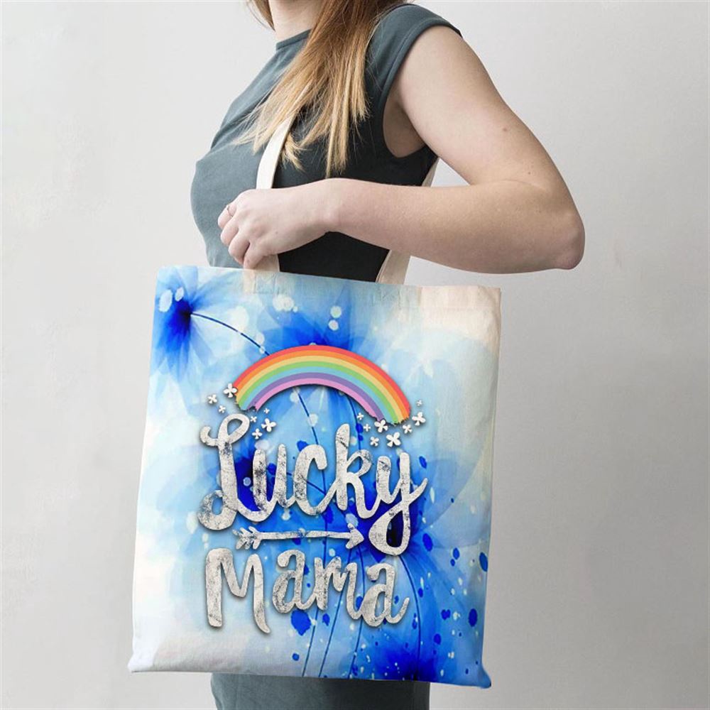 Lucky Mama Family St Patricks Day Mom Mothers Day Tshirt Tote Bag, Mom Tote Bag, Tote Bags For Moms, Gift Tote Bags