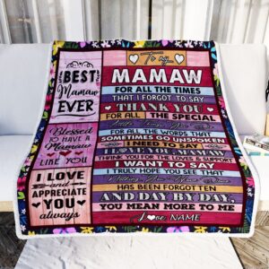 Mamaw Blanket From Granddaughter Grandson Thank You&hellip;