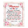 Mamaw Blanket From Grandkids Granddaughter Grandson We Love You Floral, Personalized Blanket For Mom, Mother’s Day Gifts Blanket