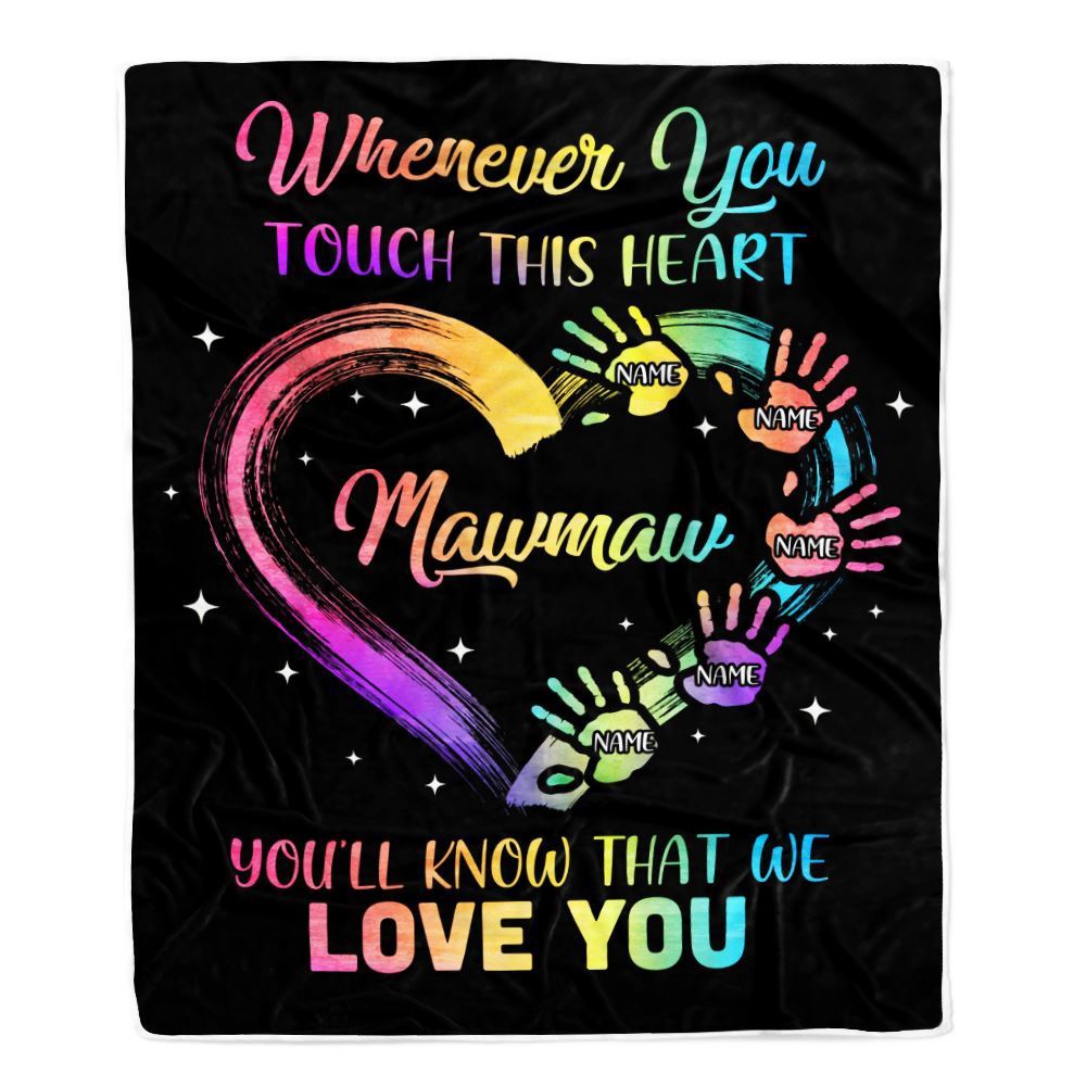 Mawmaw Blanket From Grandkids Granddaughter Grandson We Love You Grandparent Bed, Personalized Blanket For Mom, Mother’s Day Gifts Blanket