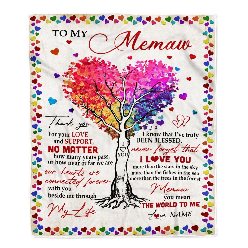 Memaw Blanket From Grandkids Never Forget That I Love You You Mean The World to Me, Personalized Blanket For Mom, Mother’s Day Gifts Blanket