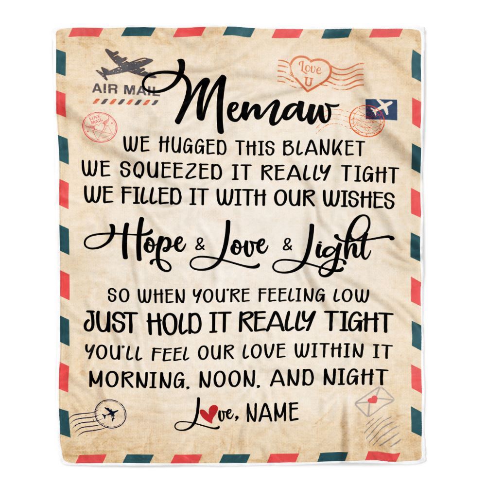 Memaw Blanket From Kids We Hugged This Blanket Mail Letter, Personalized Blanket For Mom, Mother’s Day Gifts Blanket