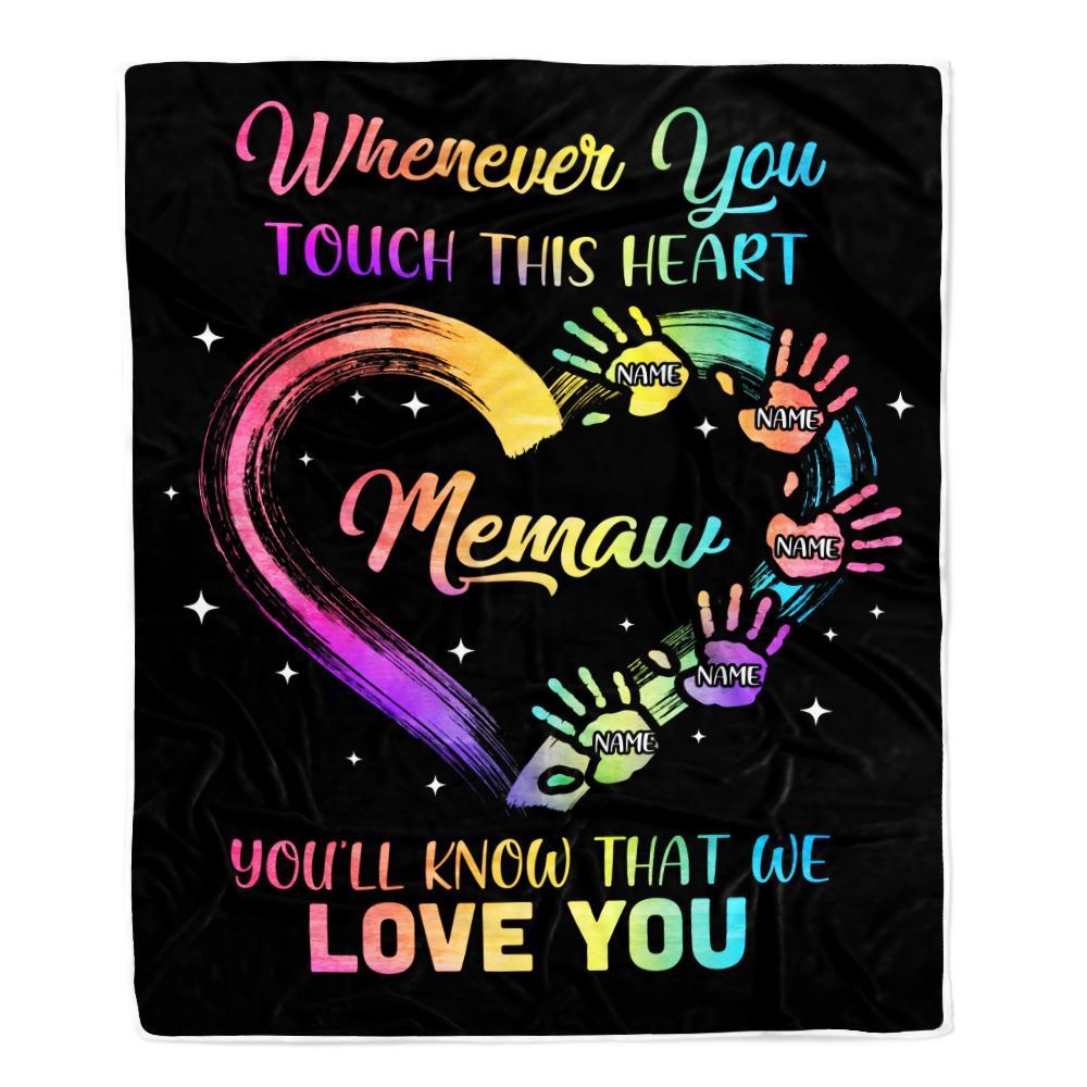 Memaw Blanket from Grandkids Granddaughter Grandson We Love You Grandparent, Personalized Blanket For Mom, Mother’s Day Gifts Blanket