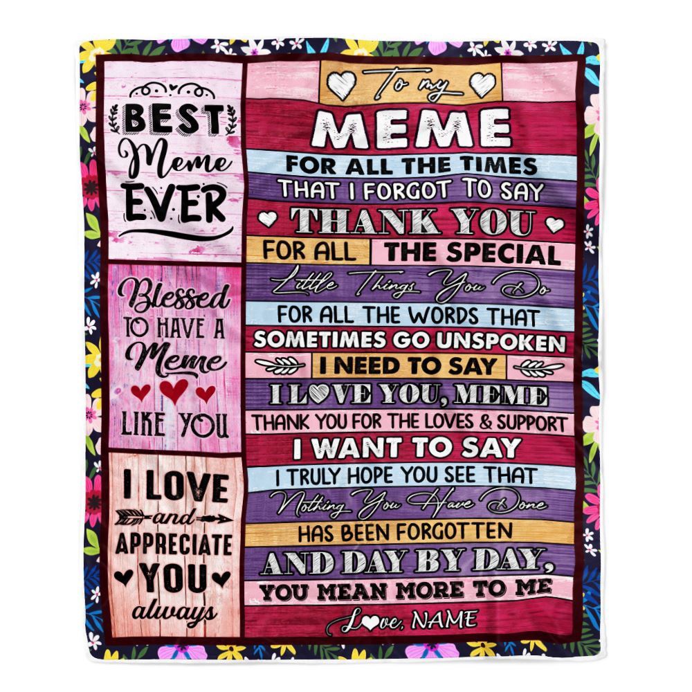 Meme Blanket From Granddaughter Grandson Thank You For The Love, Personalized Blanket For Mom, Mother’s Day Gifts Blanket