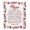 Meme Blanket From Grandkids I Love You Hugs Air Mail Letter, Personalized Blanket For Mom, Mother’s Day Gifts Blanket