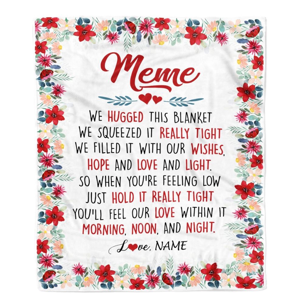 Meme Blanket From Grandkids Grandson Granddaughter We Hugged This Blanket, Personalized Blanket For Mom, Mother’s Day Gifts Blanket