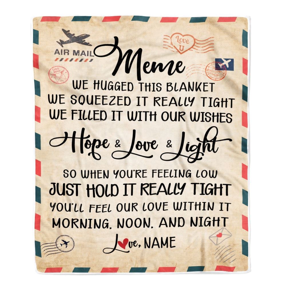 Meme Blanket From Grandkids We Hugged This Blanket Mail Letter, Personalized Blanket For Mom, Mother’s Day Gifts Blanket