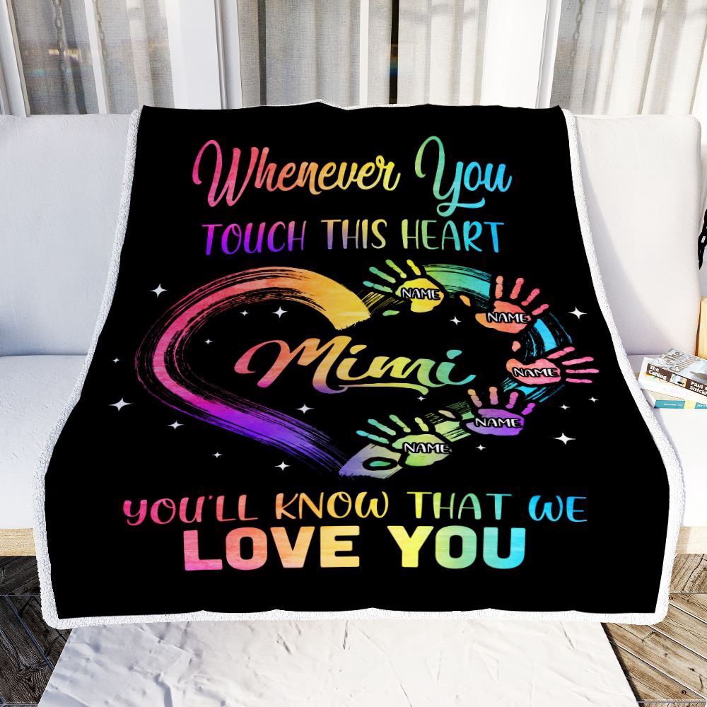 Mimi Blanket From Grandkids Granddaughter Grandson We Love You Grandparent, Personalized Blanket For Mom, Mother’s Day Gifts Blanket