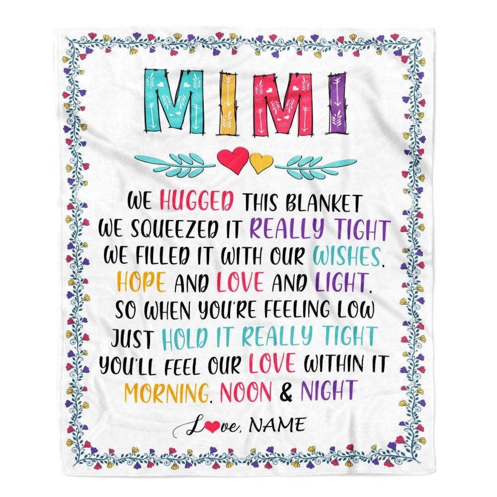 Mimi Blanket From Grandkids We Hugged This Blanket, Personalized Blanket For Mom, Mother’s Day Gifts Blanket