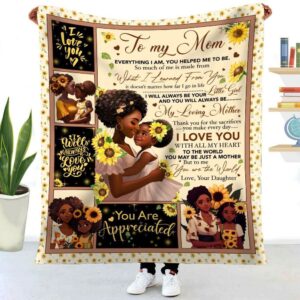 Mom Blanket, Sunflower Black Mom You Are&hellip;