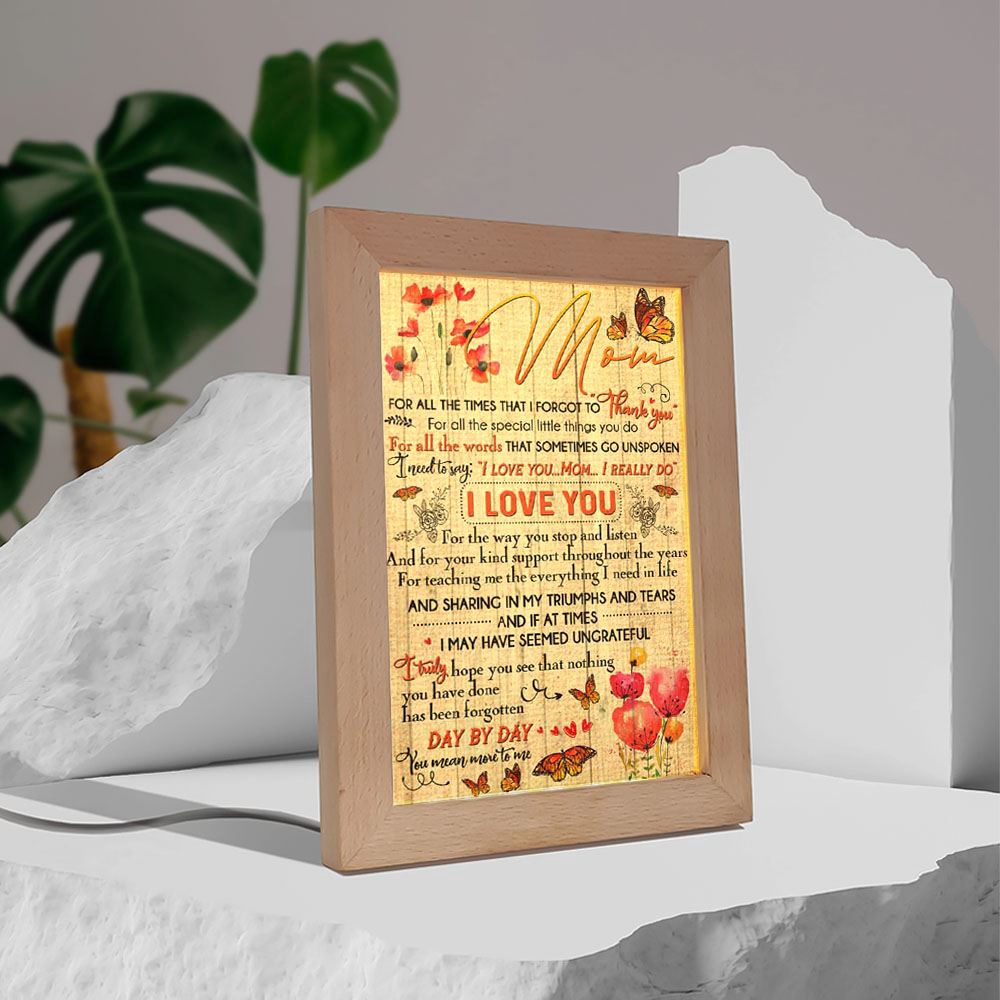 Mom, Thank You For Everything Frame Lamp 1, Picture Frame Light, Frame Lamp, Mother’s Day Gifts