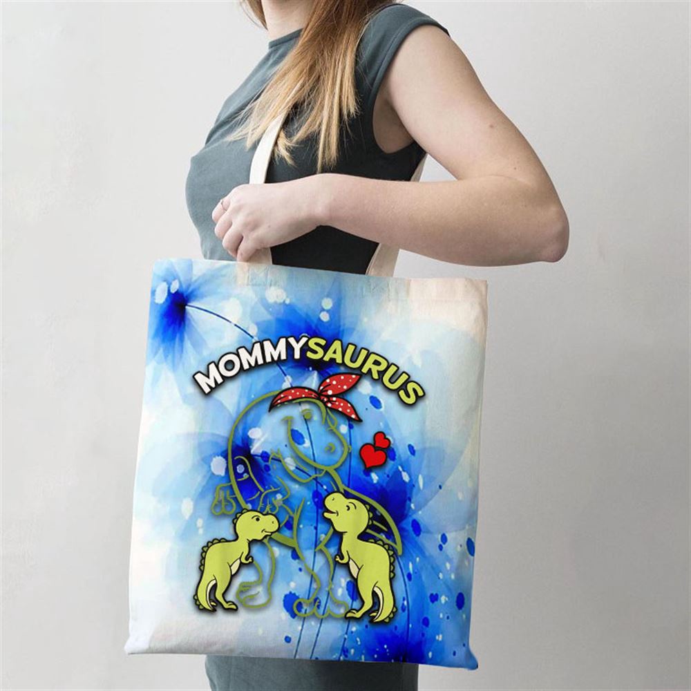 Mommysaurus Mommy 2 Kids Dinosaur Mom Mothers Day Tote Bag, Mom Tote Bag, Tote Bags For Moms, Gift Tote Bags