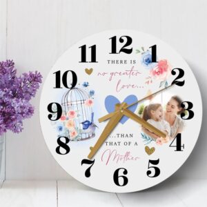 Mother Love Grey Bird Cage Photo Birthday Mother s Day Gift Personalised Wooden Clock Mother s Day Clock Custom Mothers Day Gifts 3 uq1kow.jpg