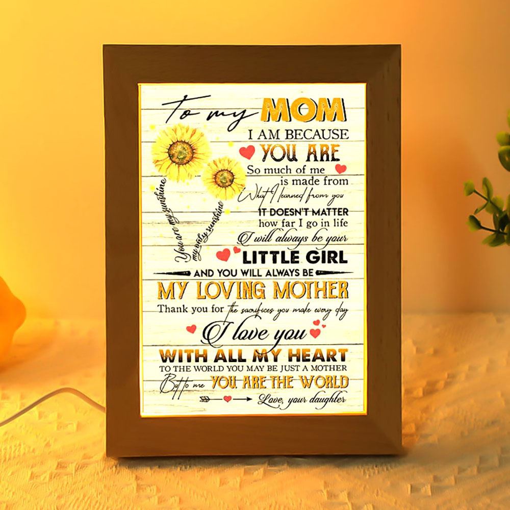 Mother’S Day To My Mom You Are My Sunshine Sunflower Frame Lamp, Picture Frame Light, Frame Lamp, Mother’s Day Gifts
