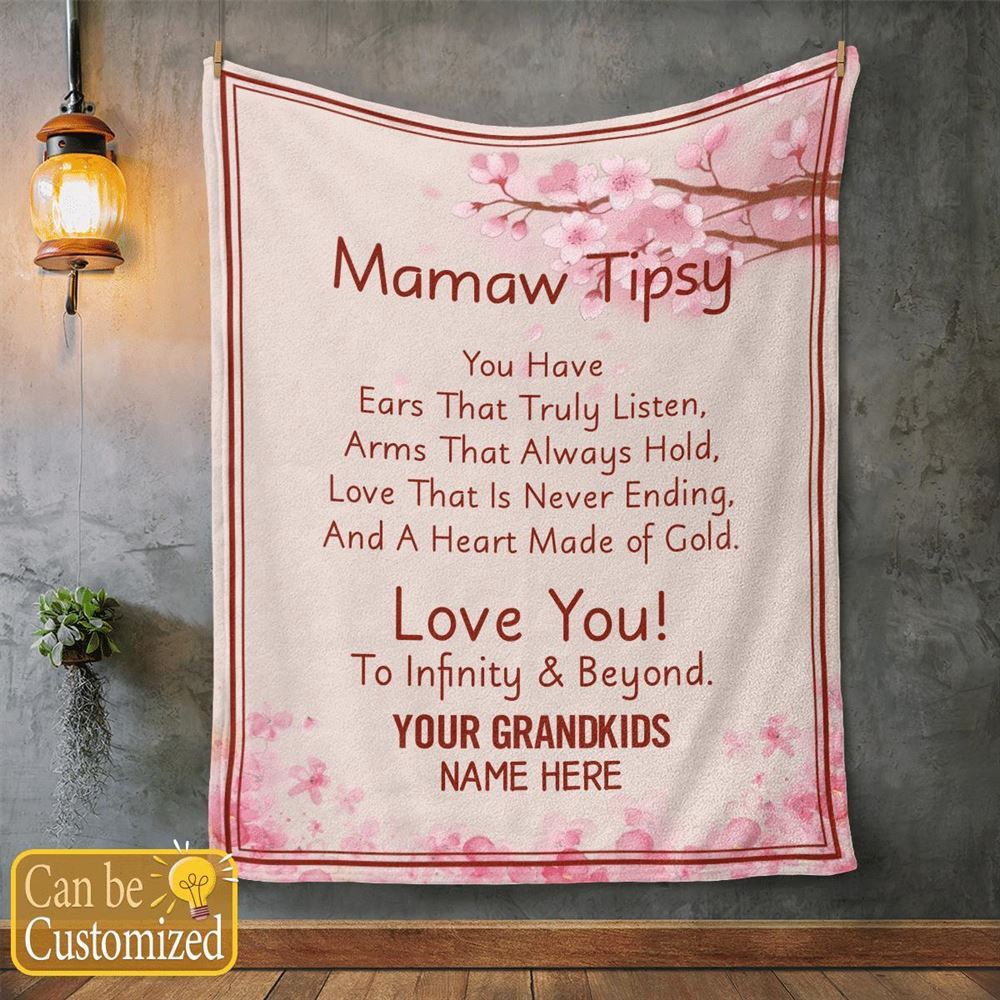 Mother’s Day Blanket For Grandma Mawma Tipsy Love You To Infinity & Beyond Blanket Gift For Grandma, Blankets For Mothers Day