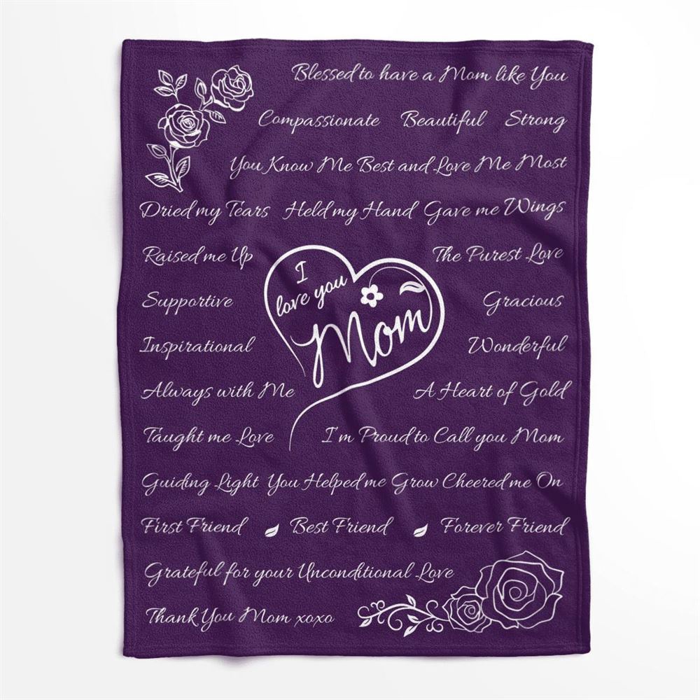 Mother’s Day Blanket For Mom Blessed To Have A Mom Like You Blanket, Blankets For Mothers Day