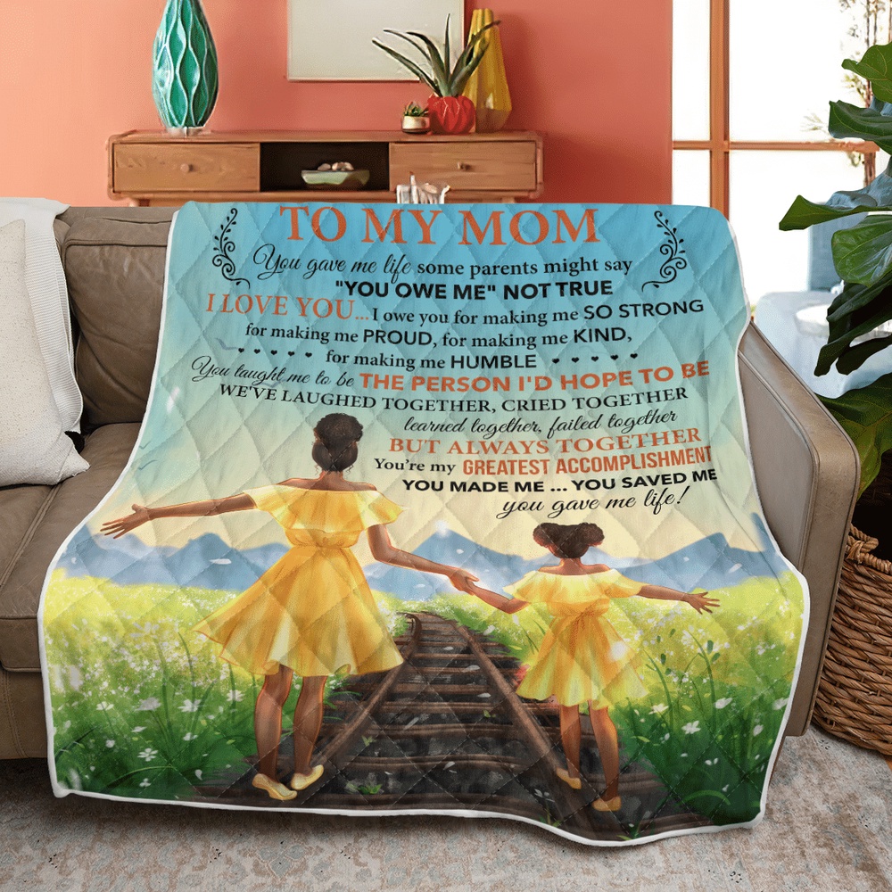 Mother’s Day Blanket For Mom From Daughter To Mom Blanket From Daughter To Black Mom, Blankets For Mothers Day