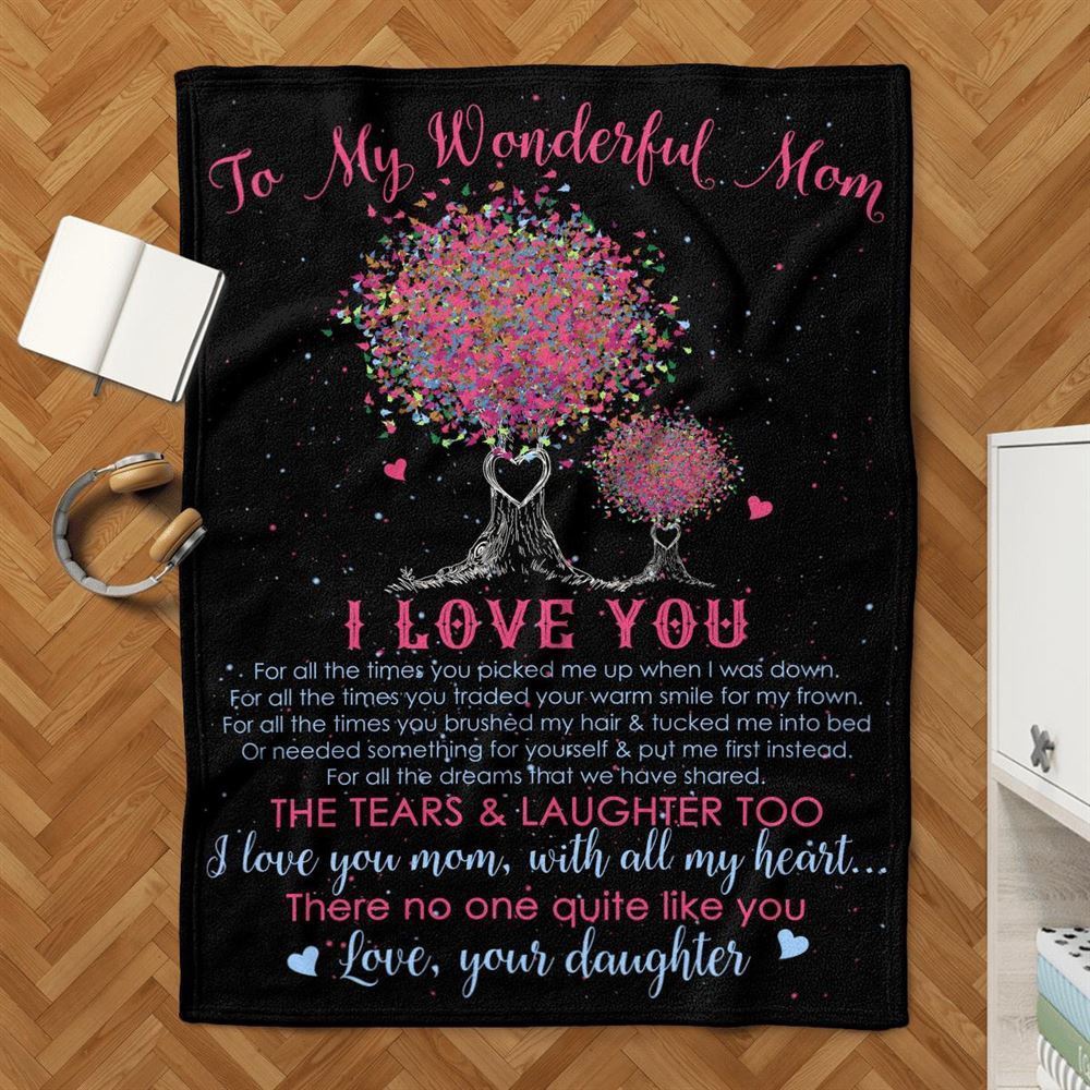 Mother’s Day Blanket For Mom I Love You For All The Times Blanket Heart Tree, Blankets For Mothers Day