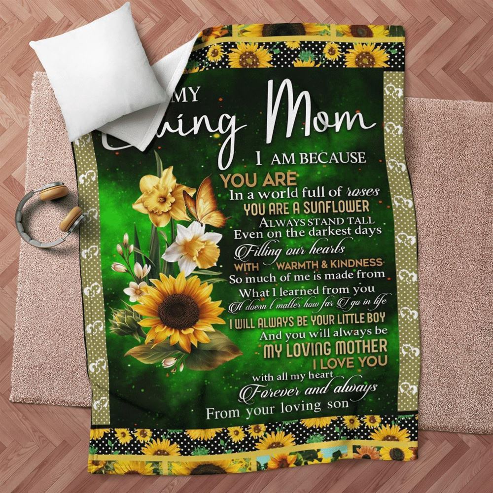 Mother’s Day Blanket For Mom I Love You With All My Heart Blanket From Son, Blankets For Mothers Day