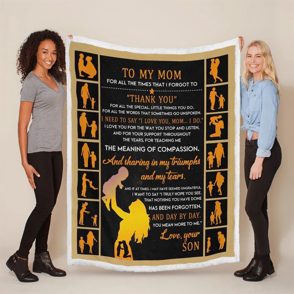 Mother’s Day Blanket For Mom I Need To Say I Love You Mom Blanket From Son, Blankets For Mothers Day
